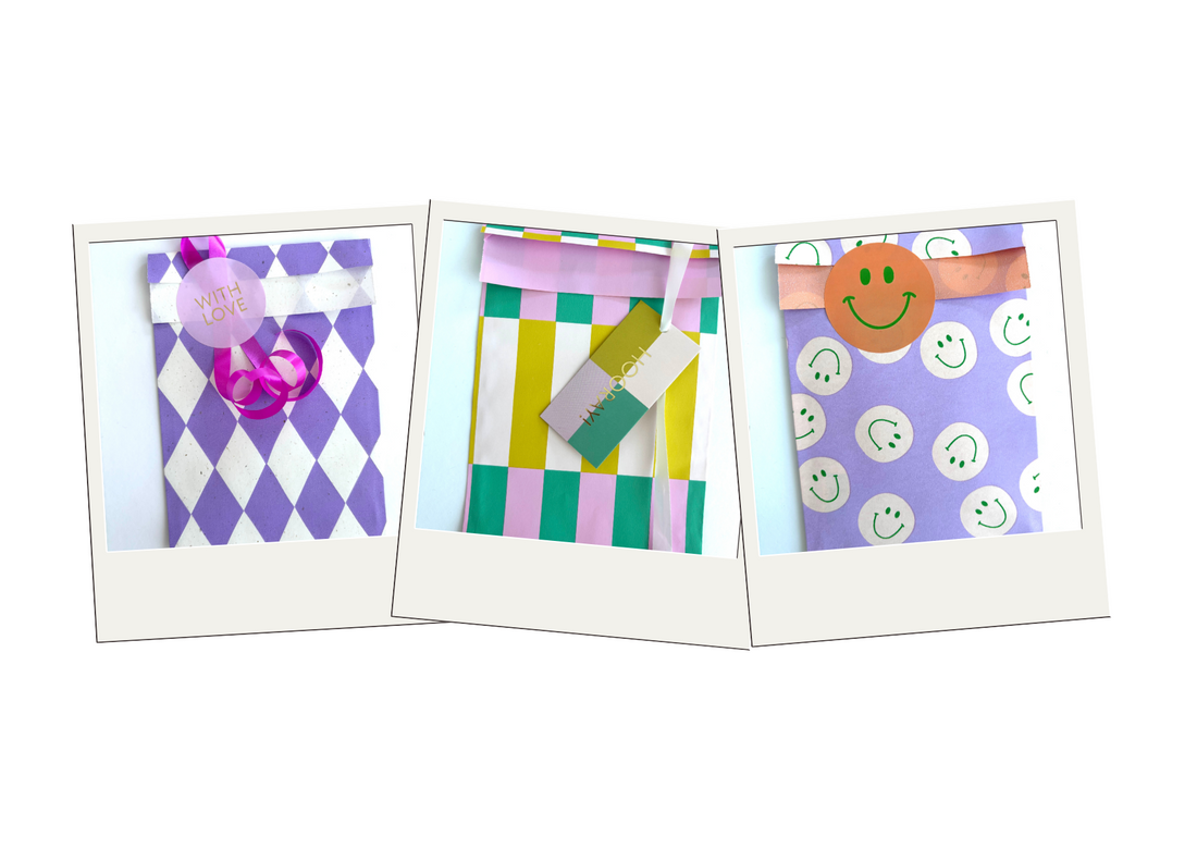 3x inpakken met een cadeauzakje