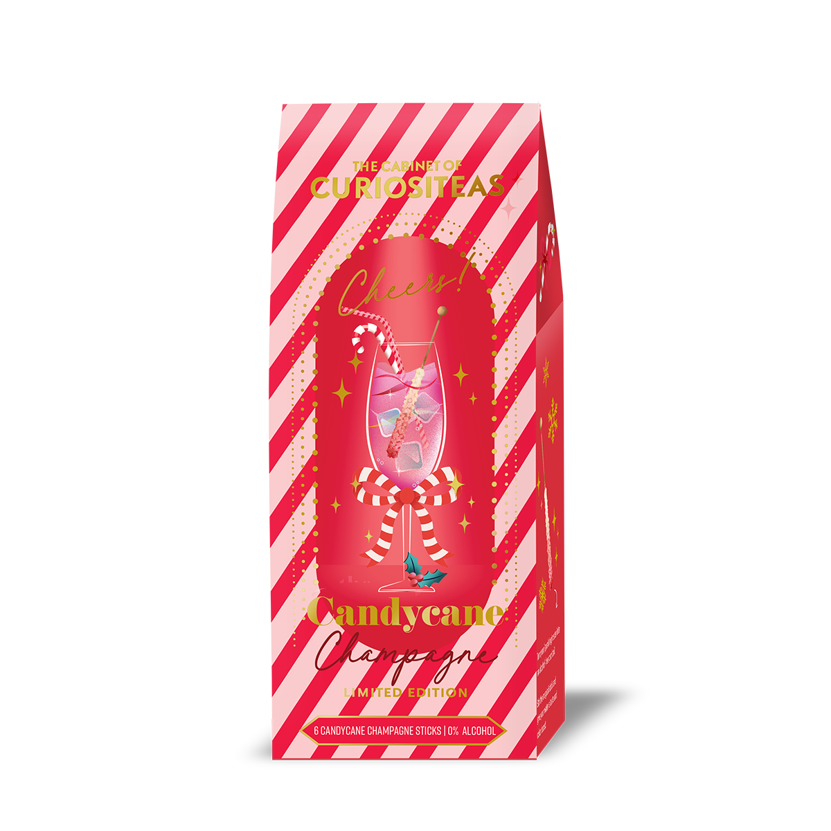 Mocktail Sticks Candy Cane Champagne Box met 6 sticks