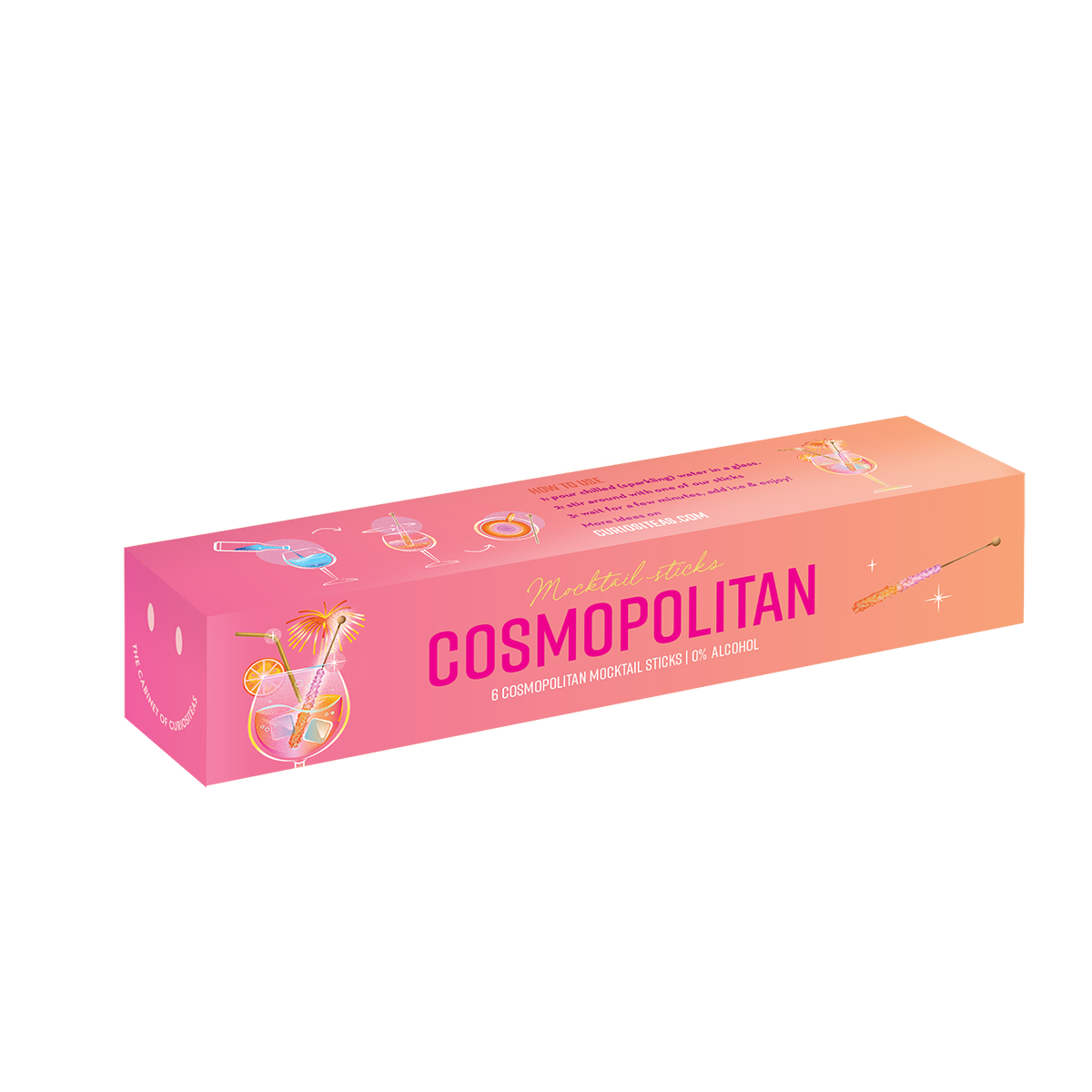 Mocktail Sticks Cosmopolitan Box met 6 sticks
