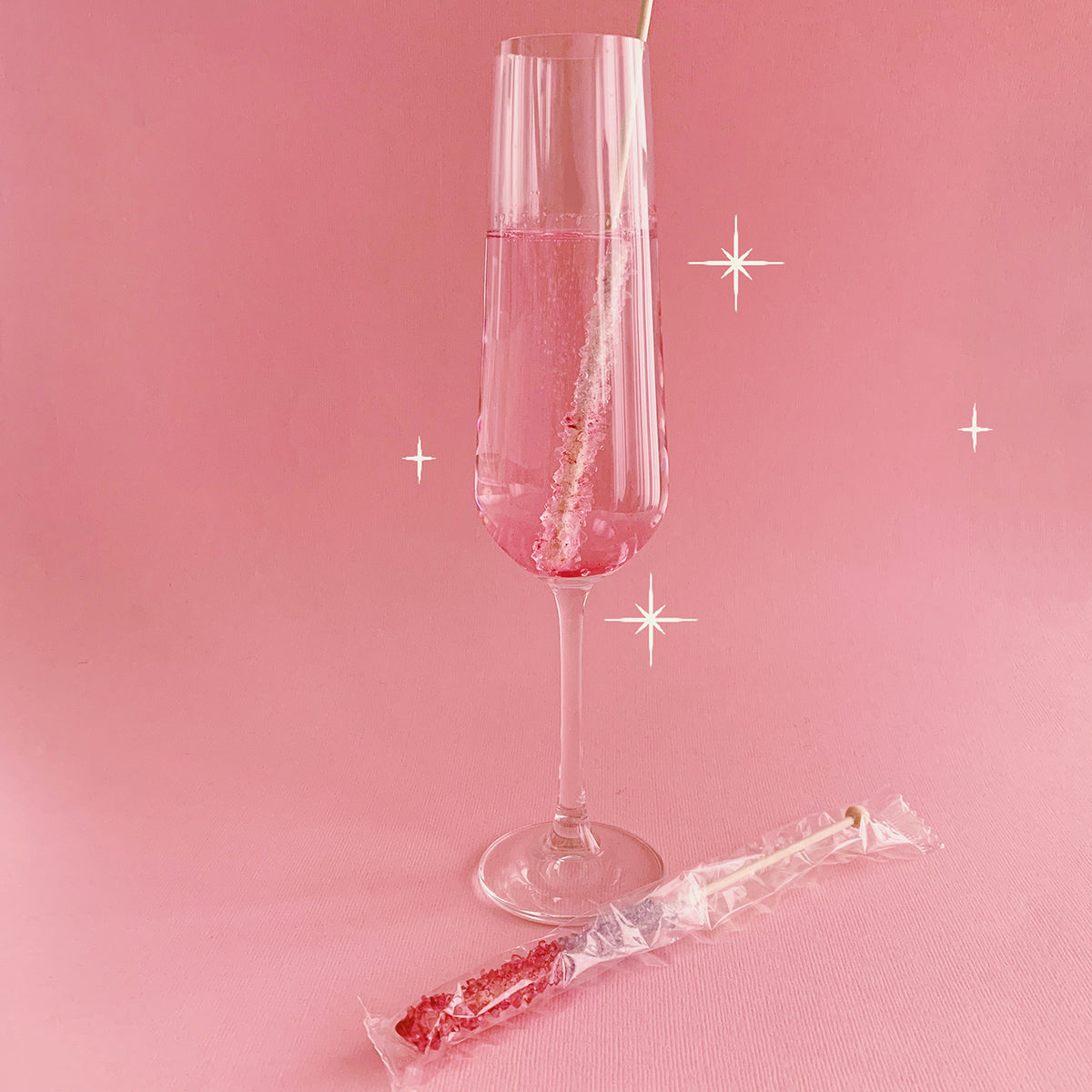 Mocktail Sticks Candy Cane Champagne Box met 6 sticks