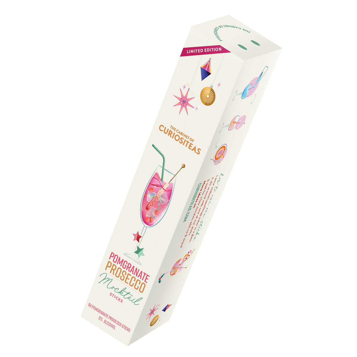 Mocktail Sticks Pomegranate Prosecco Box met 6 sticks