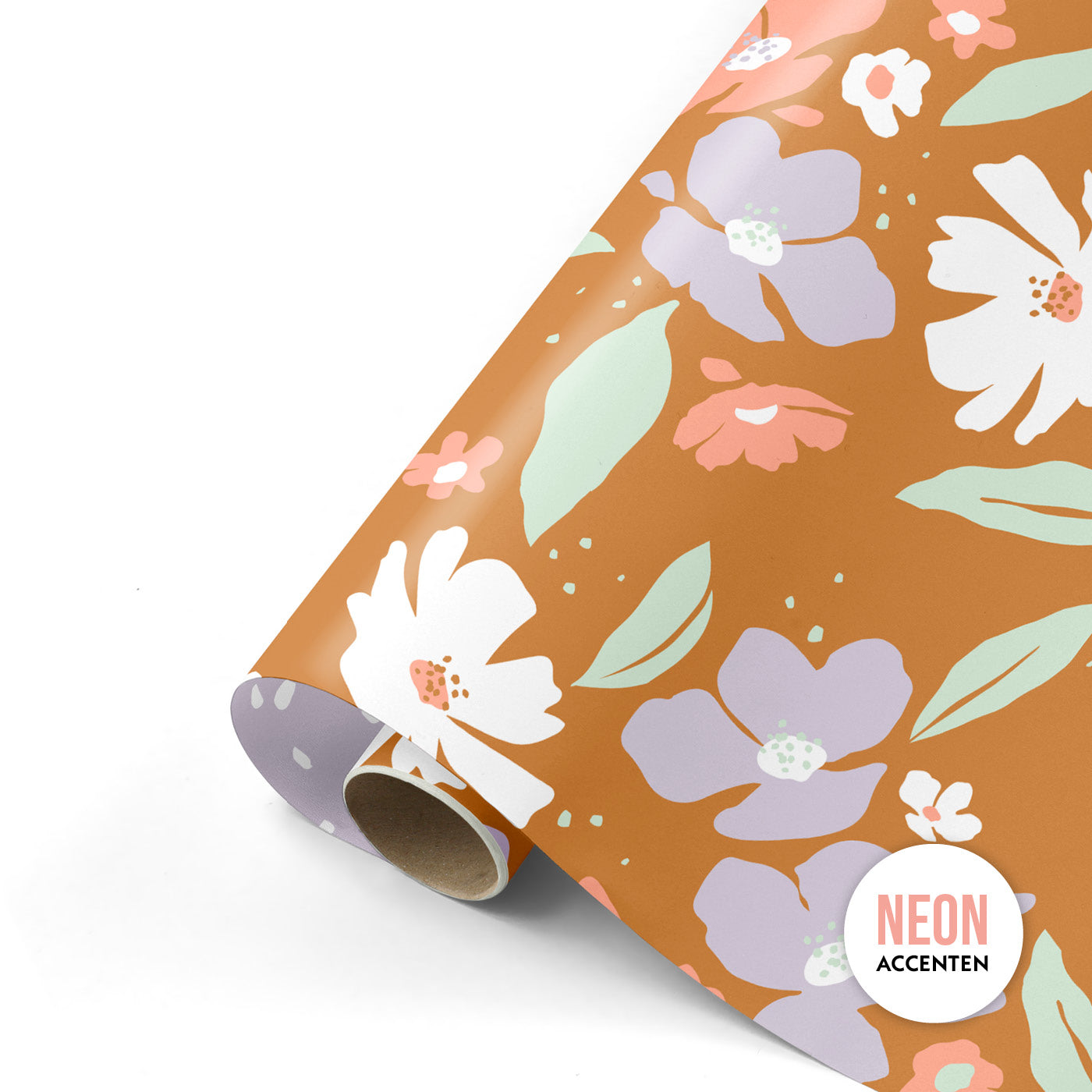 Inpakpapier Fresh Flowers - roest