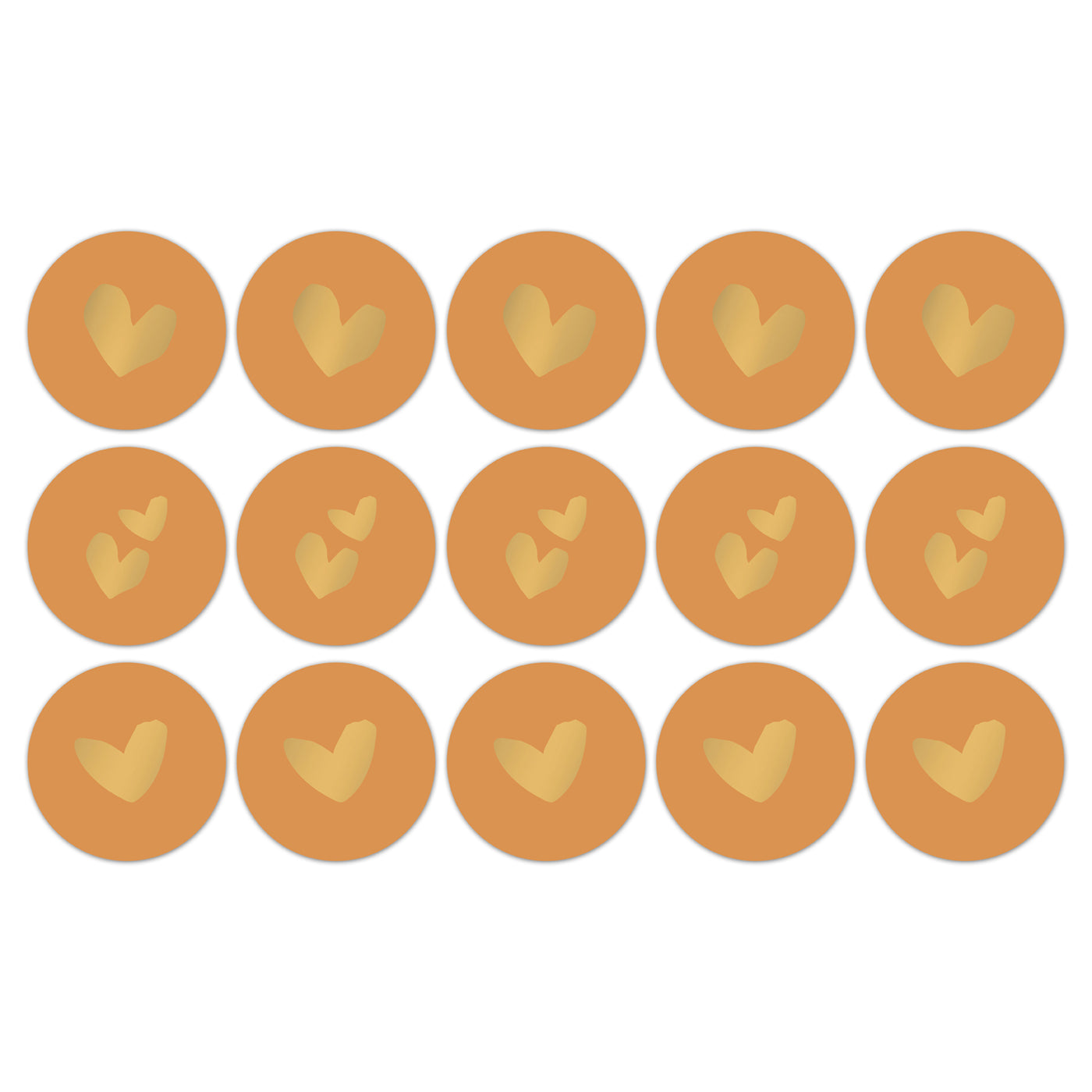 Stickers Solo Hearts - roest/goud (6 stuks)