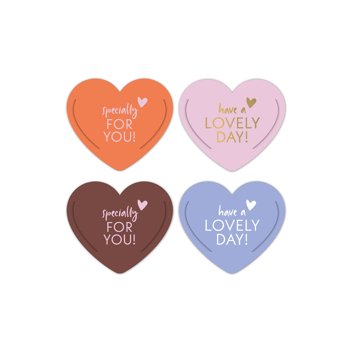 Cadeaulabels Hearts mould (4 stuks)