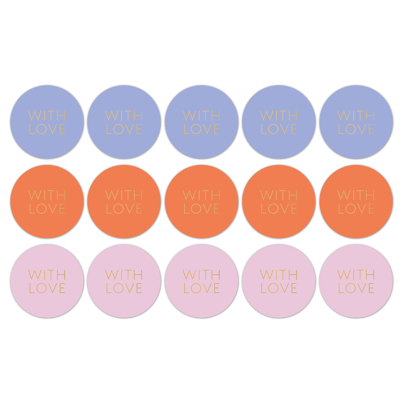 Stickers With love - warm (6 stuks)