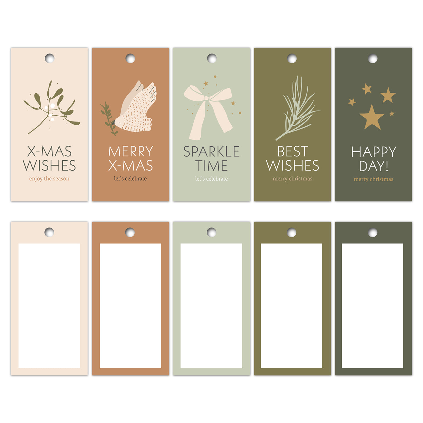 Cadeaulabels Xmas wishes ’25 (5 stuks)