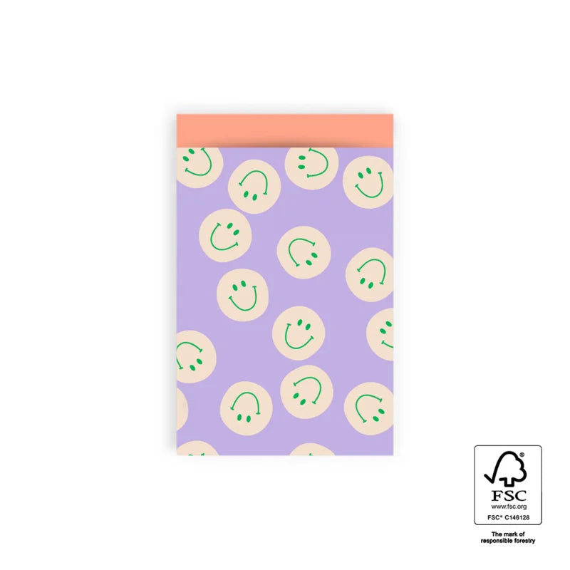 Cadeauzakjes Smile Lilac - Salmon (12 x 19 cm - 10 stuks)