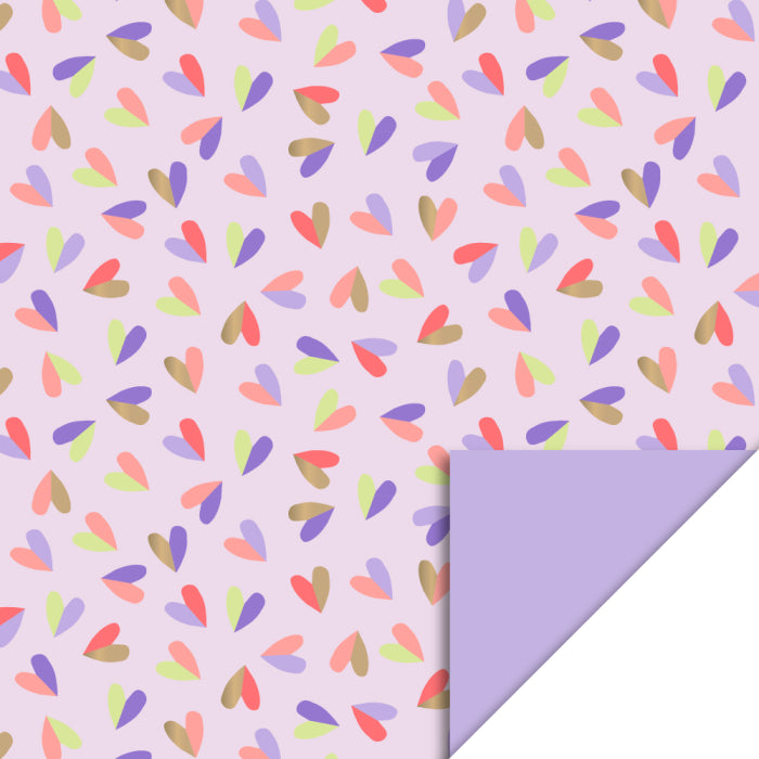 Inpakpapier Hearts Duo Pink - Lilac