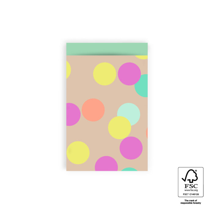 Cadeauzakjes Big Confetti Nude - Mint (12 x 19 cm - 10 stuks)