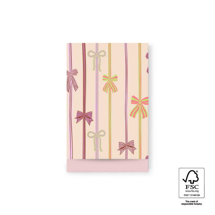 Cadeauzakjes Bow Parade Peach - Pink (12 x 19 cm - 10 stuks)