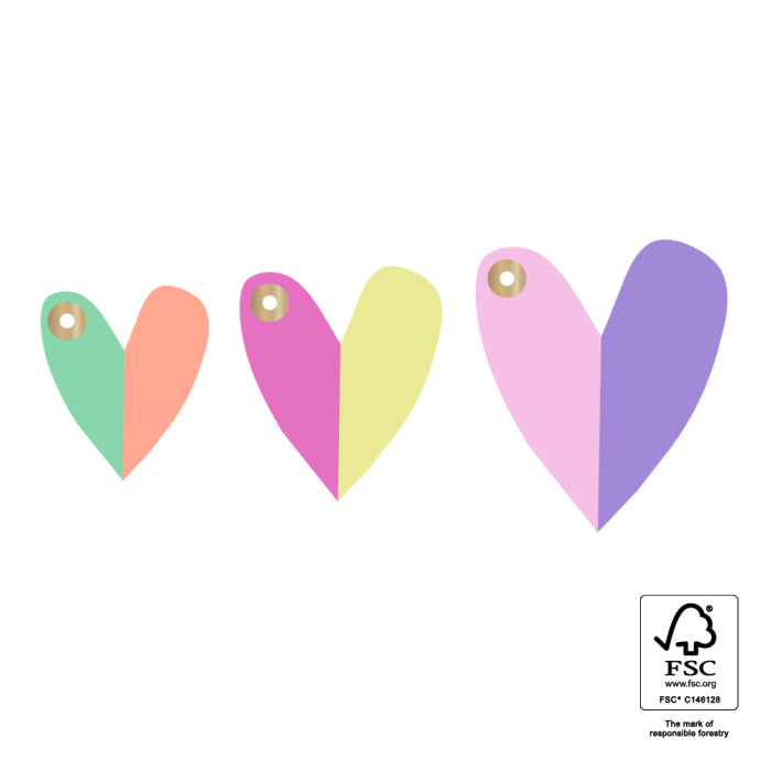 Cadeaulabels Multi Sizes - Hearts Duo Sweet (S - M - L) (3 stuks)