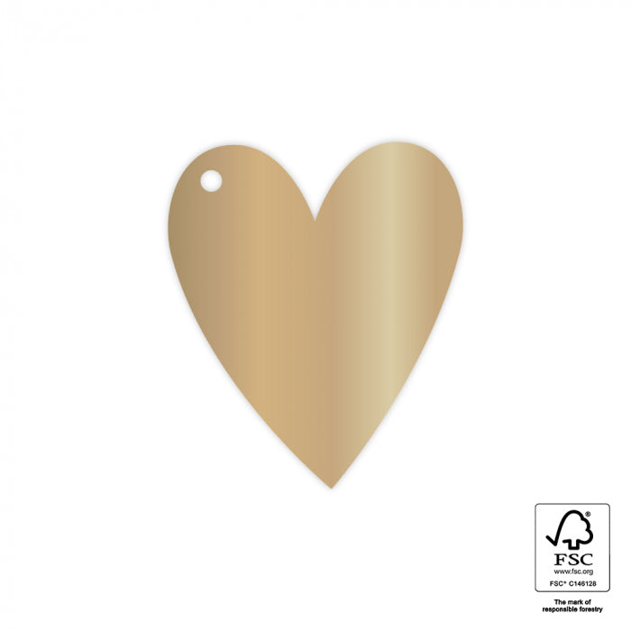 Cadeaulabels Hearts Gold (5 stuks)