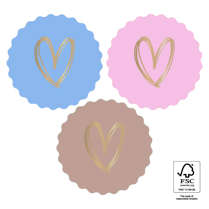 Stickers Multi - Heart Gold - Lovely (6 stuks)