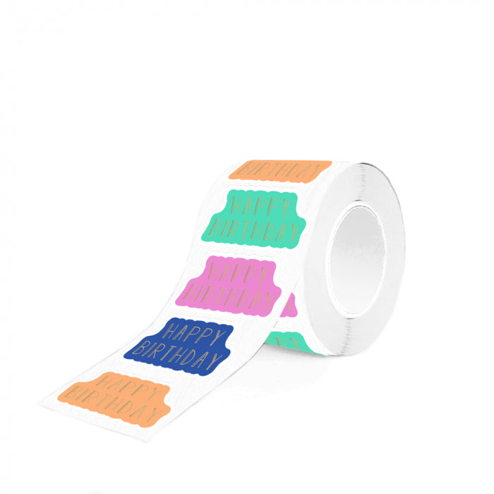 Stickers Multi - Happy Birthday Gold (8 stuks)