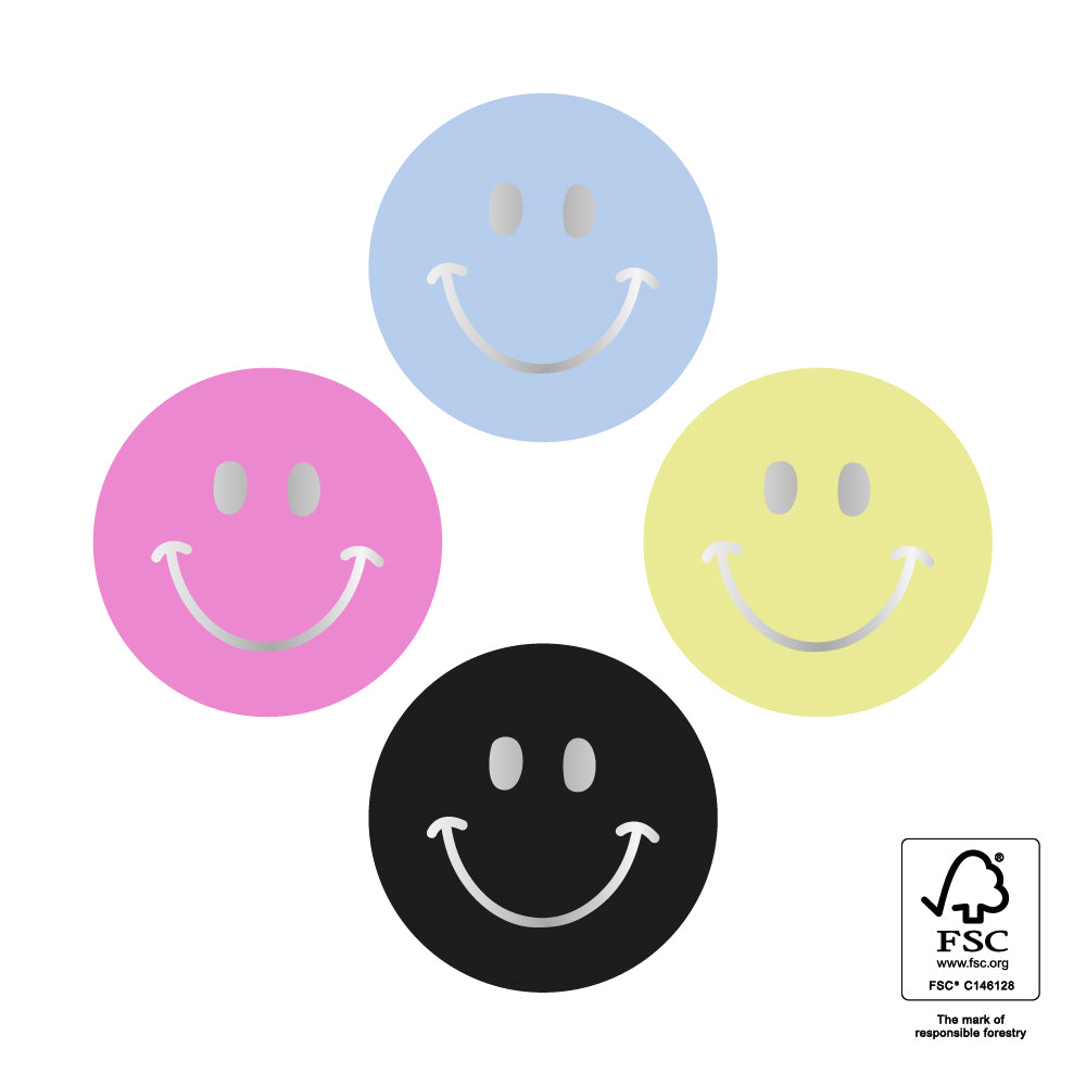 Stickers Multi - Smiley Mini Silver (8 stuks)