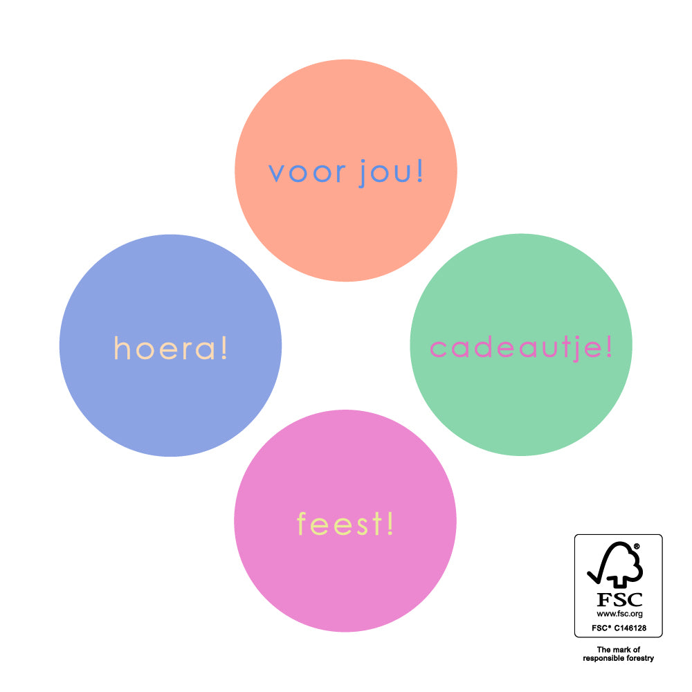 Stickers Multi - Text Multicolour (NL) (8 stuks)