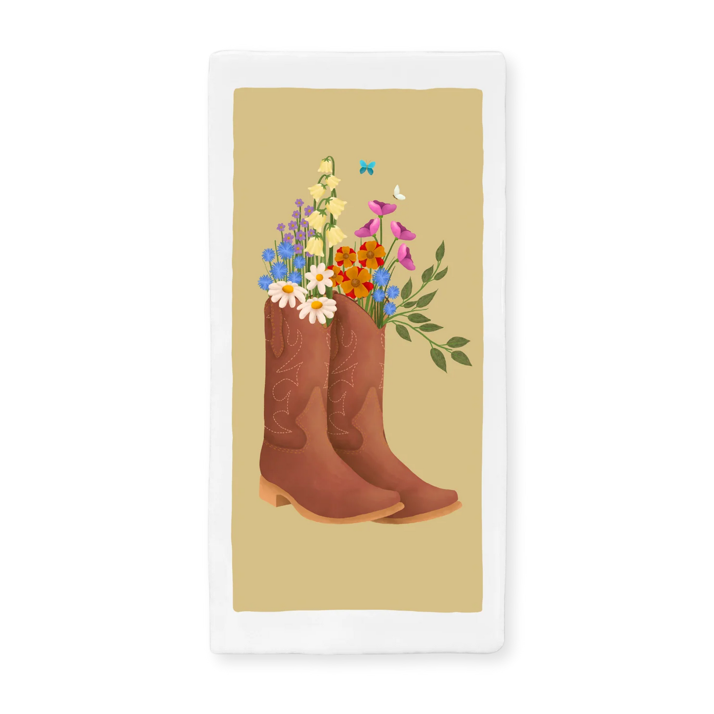 Tegeltje 7.5x15 cm - Cowboylaarzen