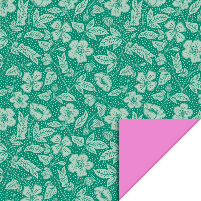 Inpakpapier Poppy Green - Pink