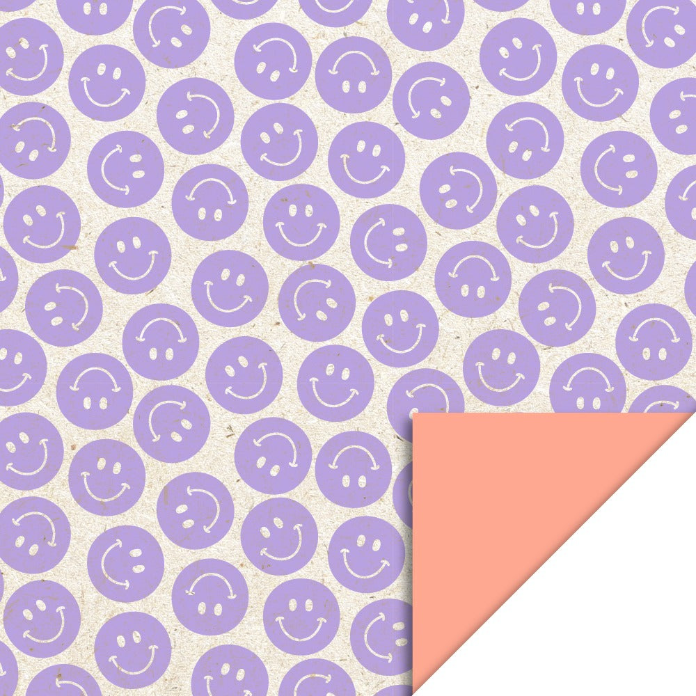 Inpakpapier Smiley Lilac - Salmon