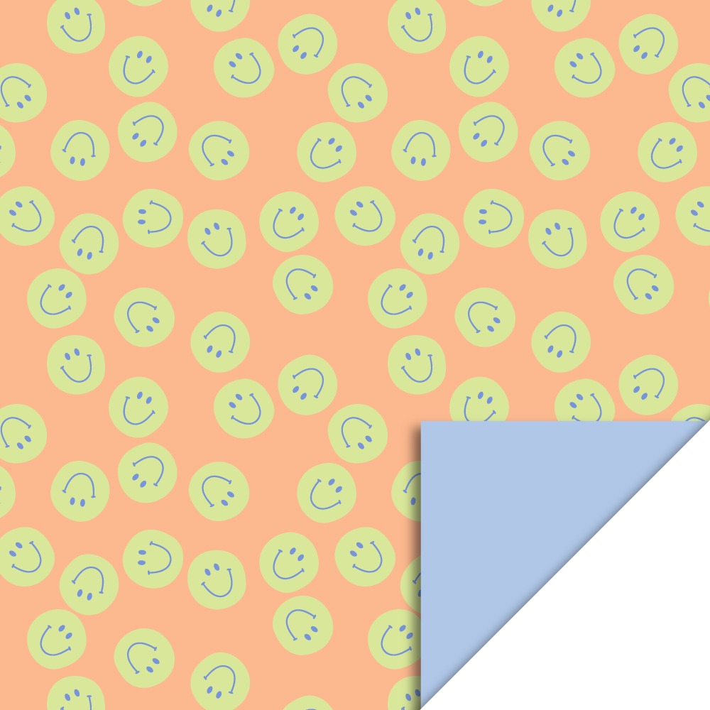 Inpakpapier Smiley Orange - Blue