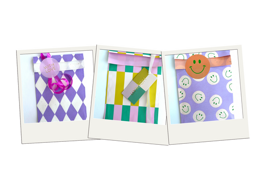 3x inpakken met een cadeauzakje