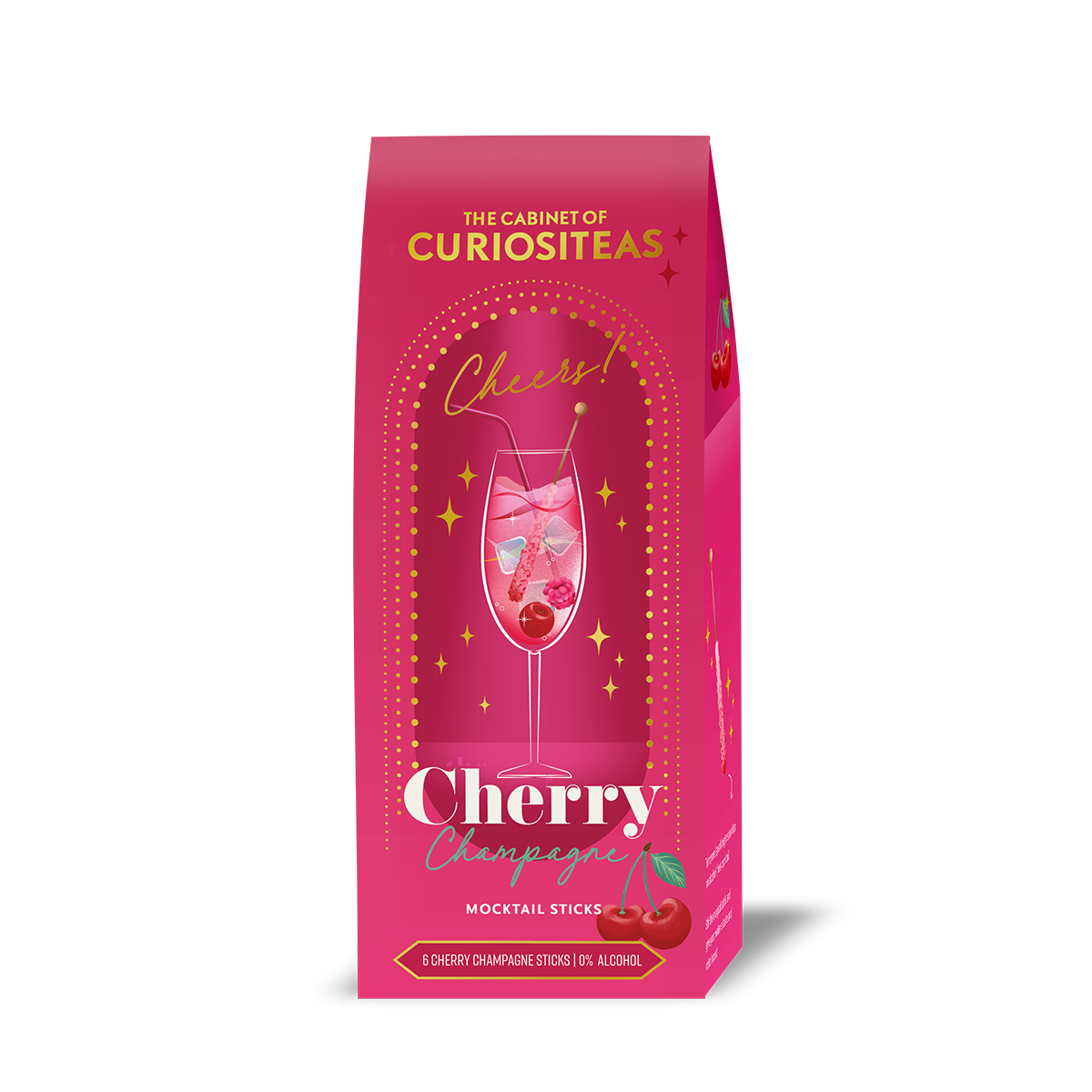 Mocktail Sticks Cherry Champagne Box met 6 sticks