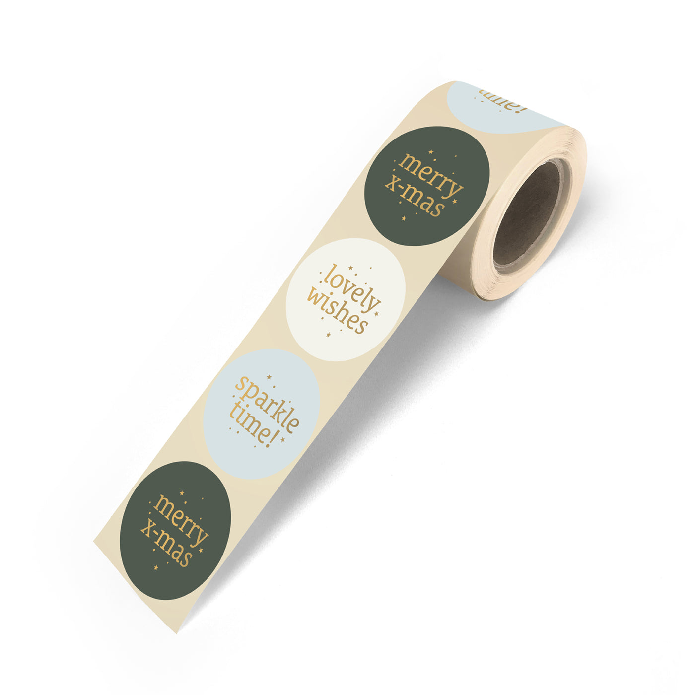 Stickers Xmas Text mix - green (6 stuks)