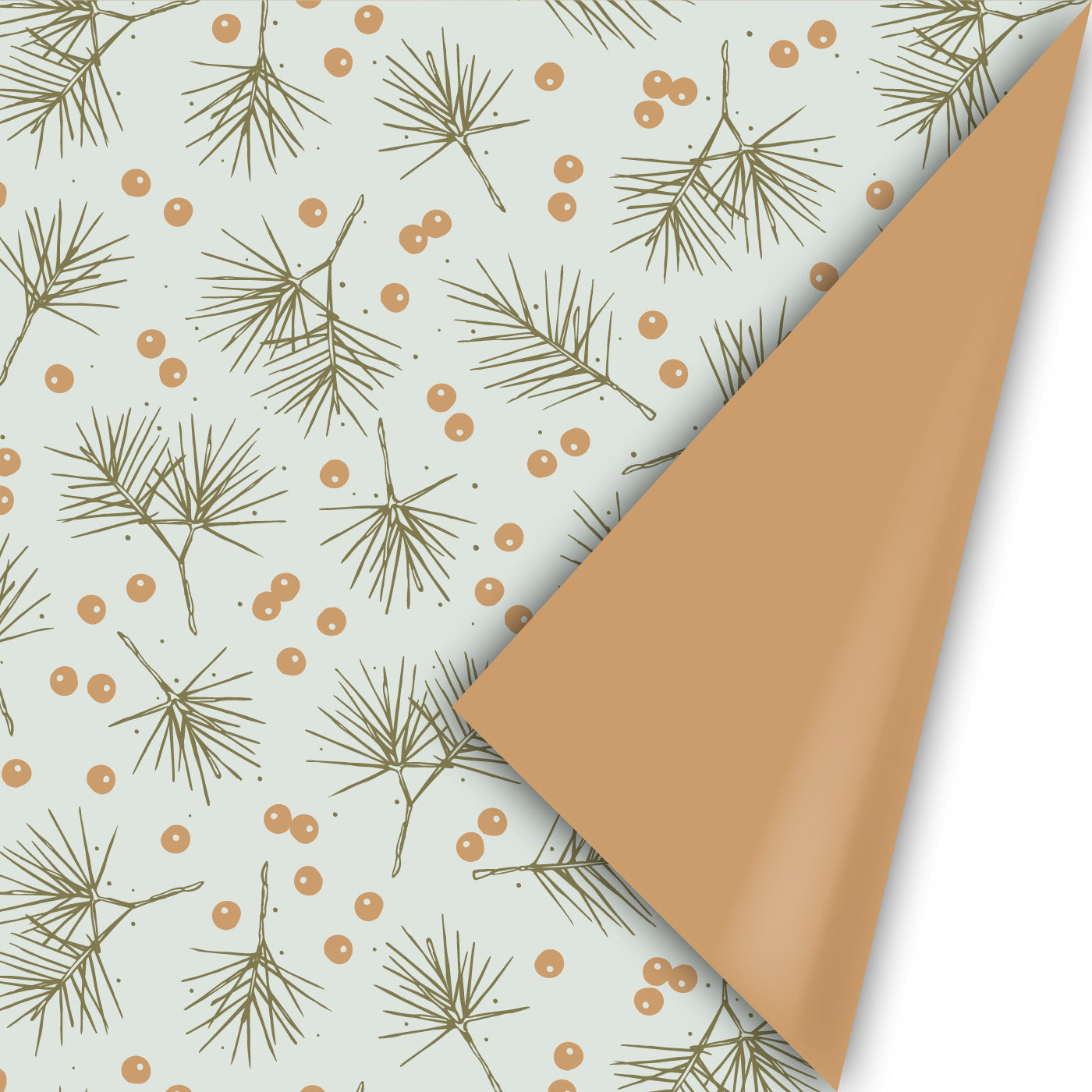Inpakpapier Berries & Branches - groen