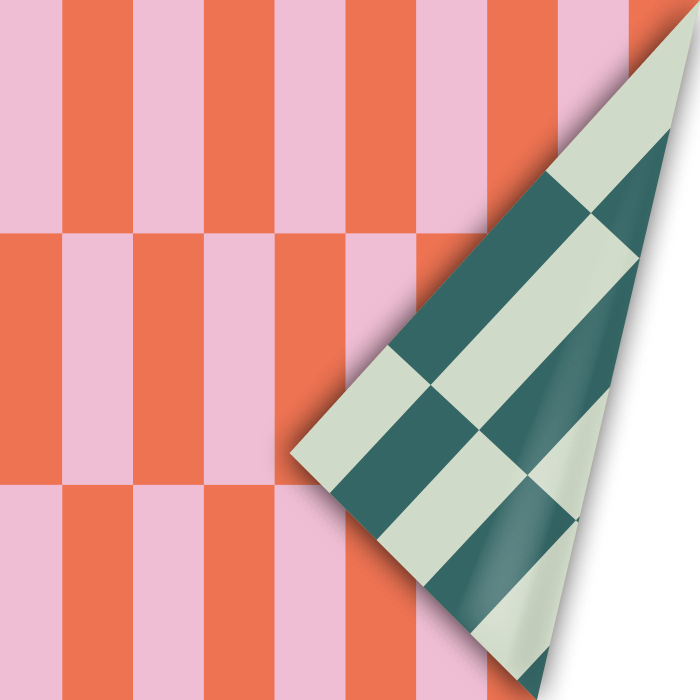 Inpakpapier Colorblocking - roze/oranje