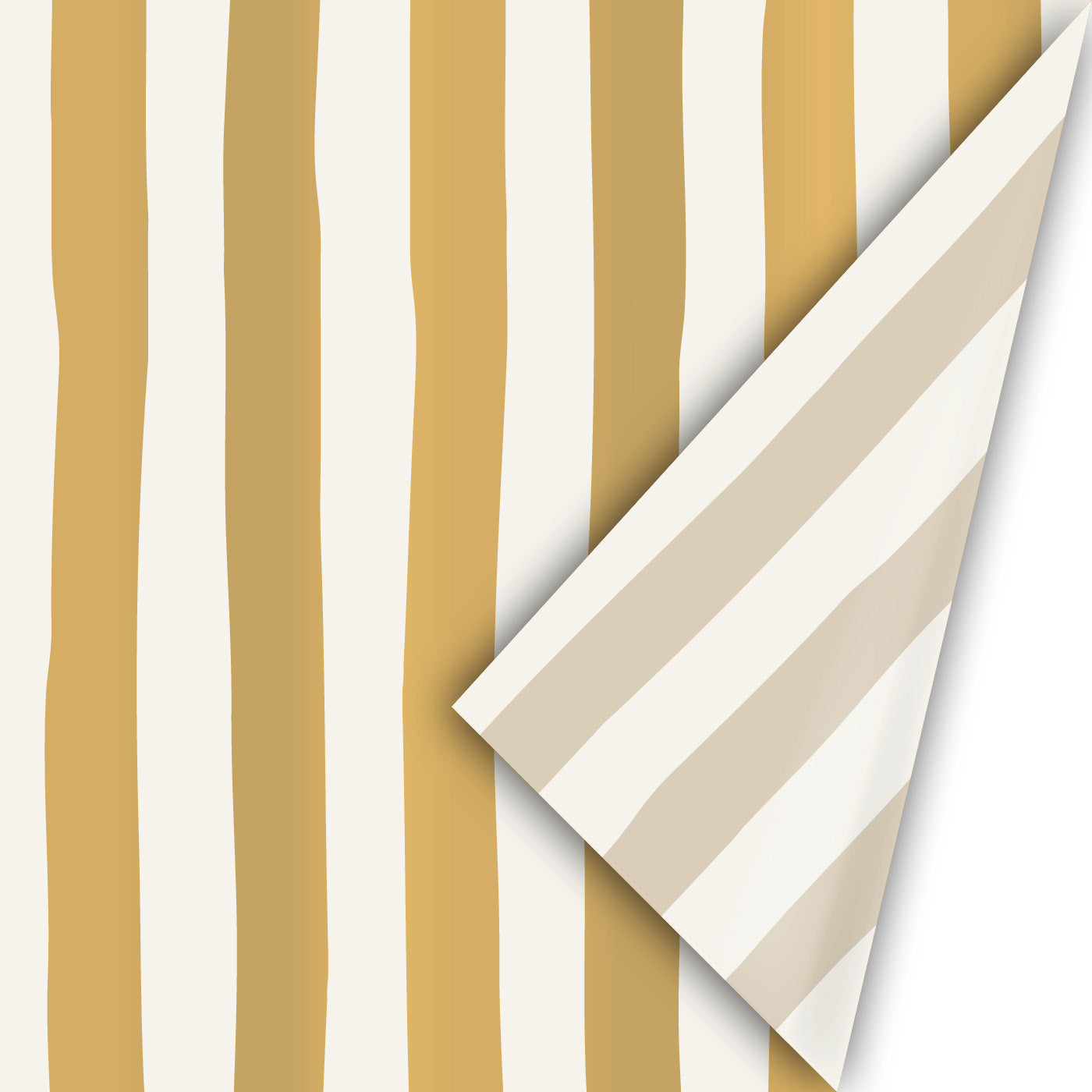 Inpakpapier Lazy Stripes - goud/wit