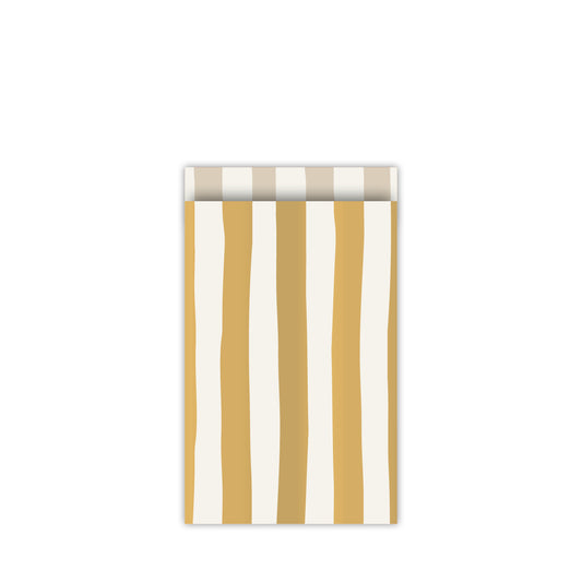 Cadeauzakjes Lazy Stripes - goud/wit (12 x 19 cm - 10 stuks)