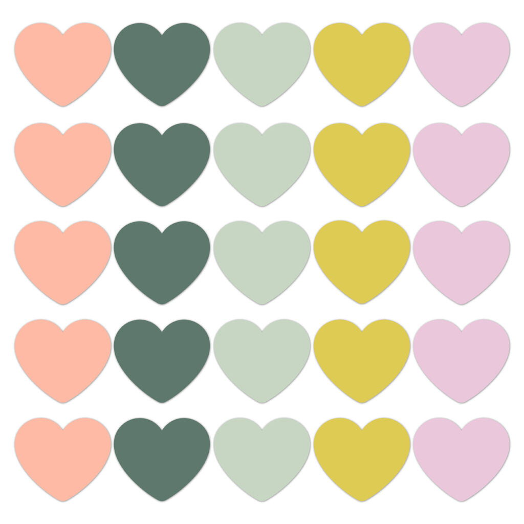 Stickers Hearts - colorful (10 stuks)