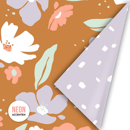 Inpakpapier Fresh Flowers - roest