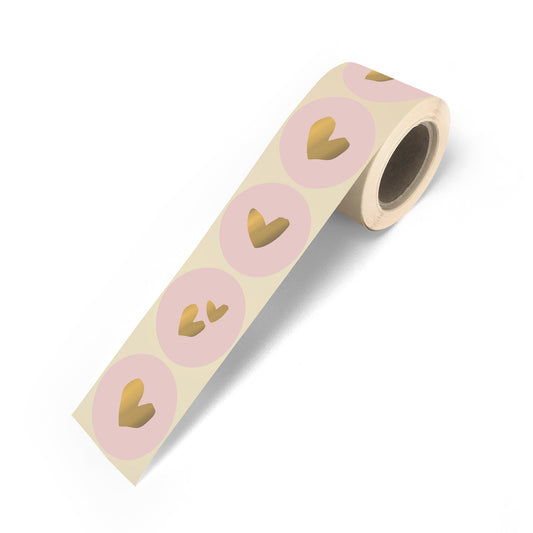 Stickers Solo Hearts - roze/goud (6 stuks)