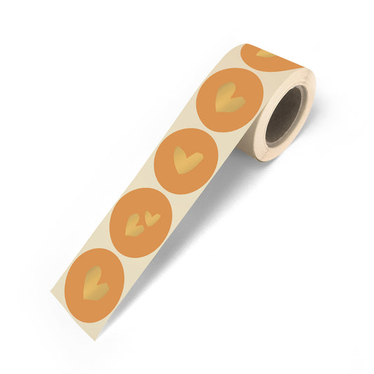 Stickers Solo Hearts - roest/goud (6 stuks)