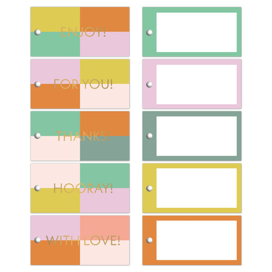 Cadeaulabels Colorblocking (5 stuks)