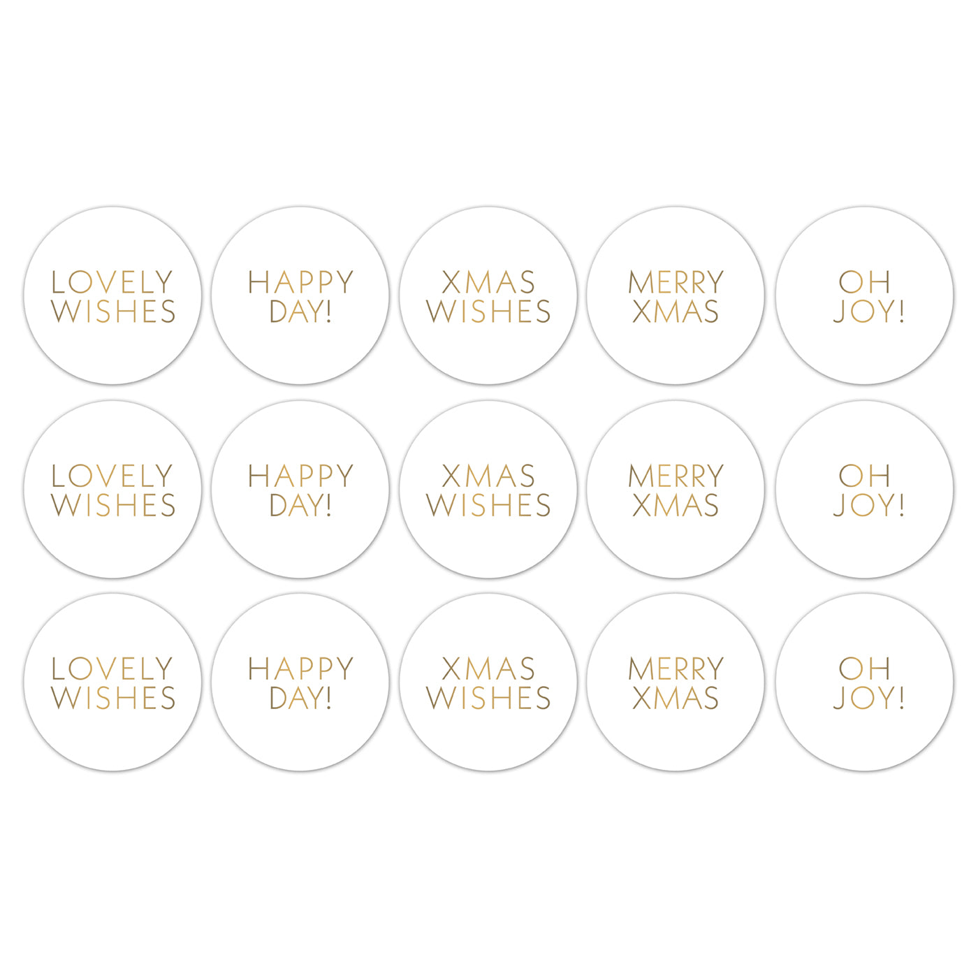 Stickers Xmas Wishes ’25 - wit/goud (10 stuks)