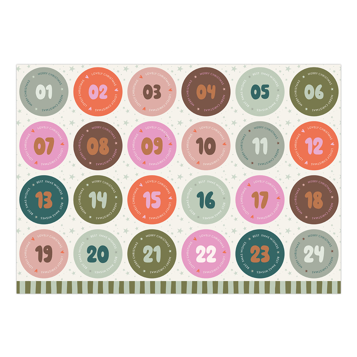 Advent Stickervel A4 - Colorful