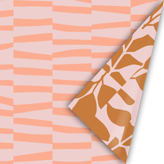Inpakpapier Bold Lines - peach/roze