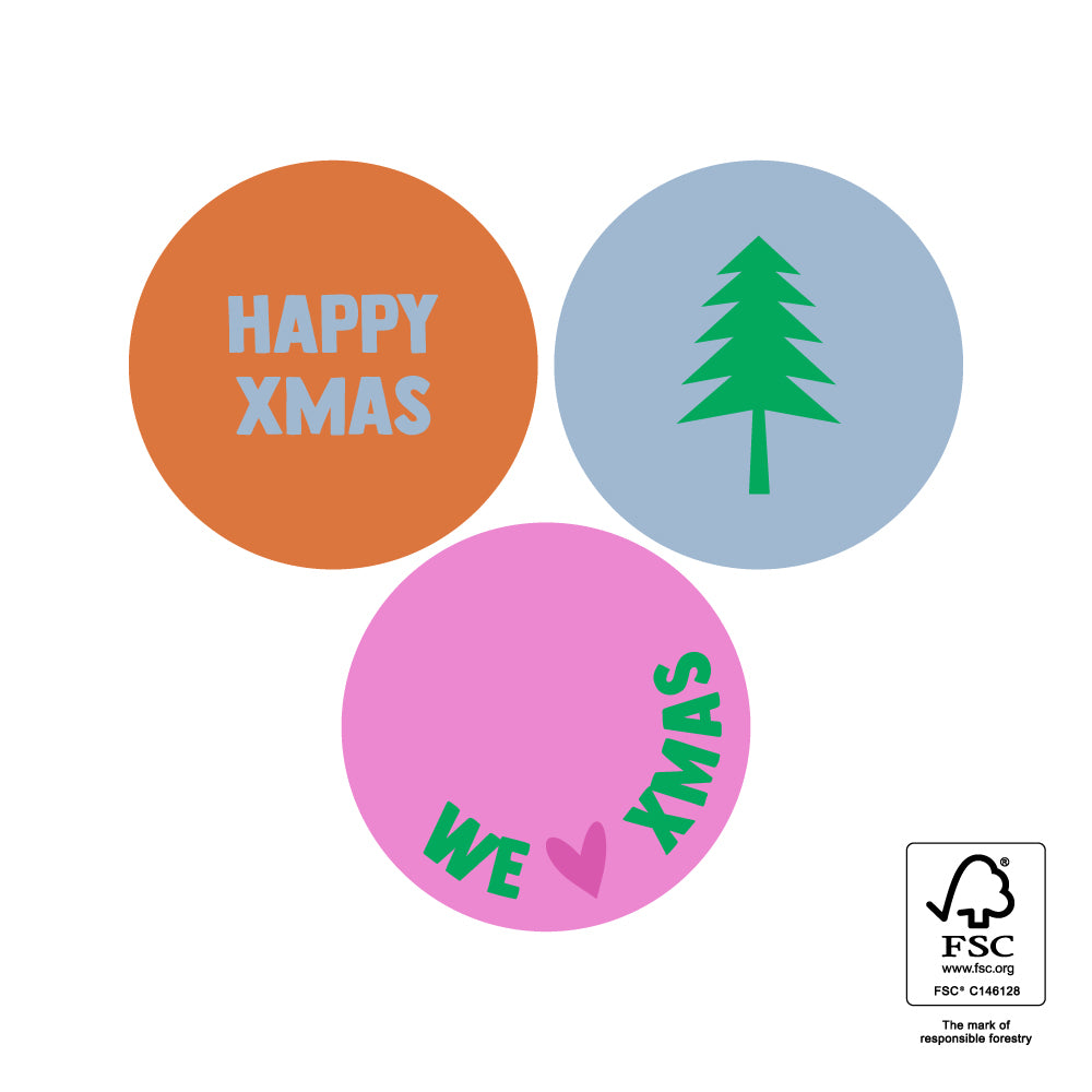 Stickers X-mas Multi - Happy Colours (6 stuks)