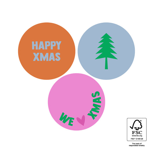 Stickers X-mas Multi - Happy Colours (6 stuks)