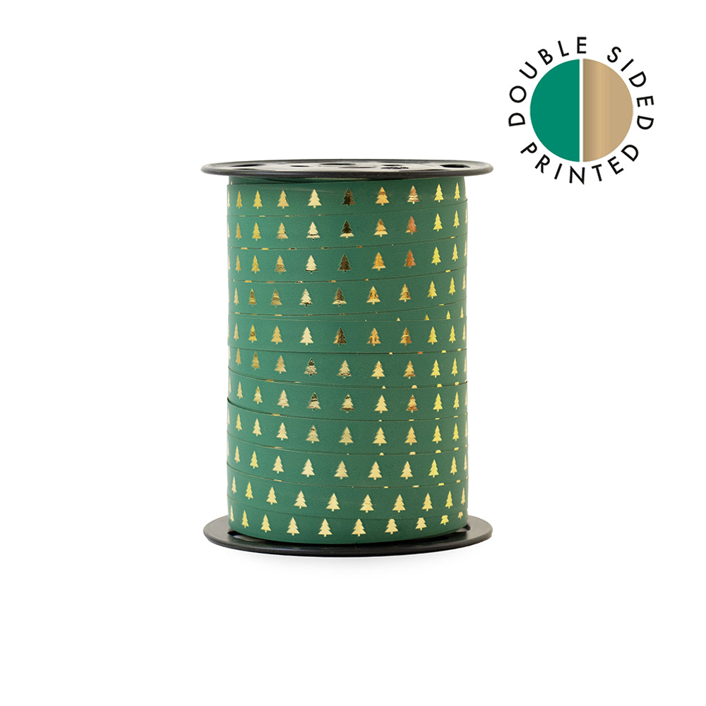 Paporlene lint - X-mas Tree - Forest Green/Gold (5 meter)