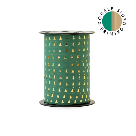 Paporlene lint - X-mas Tree - Forest Green/Gold (5 meter)