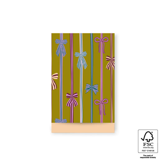 Cadeauzakjes Bow Parade Olive - Peach (12 x 19 cm - 10 stuks)