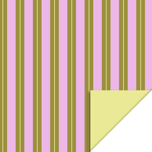 Inpakpapier Stripe Chalk Pink - Yellow