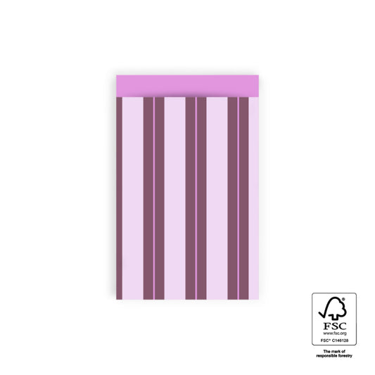 Cadeauzakjes Stripe Chalk Beet Red (12 x 19 cm - 10 stuks)