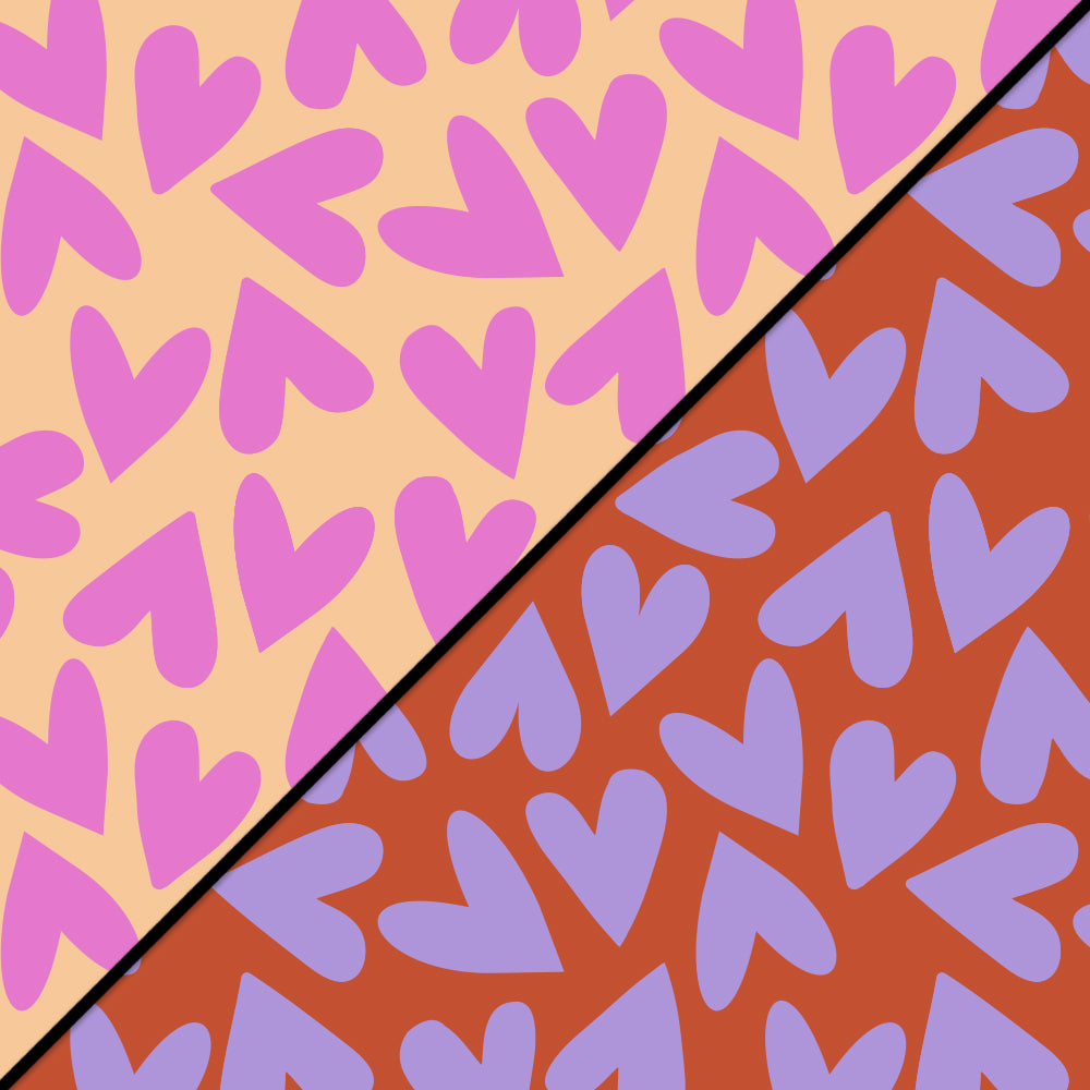Duo Pack Vloeipapier op rol - Big Hearts Pink/Lilac