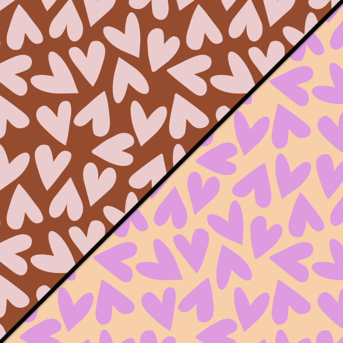 Duo Pack Vloeipapier op rol - Big Hearts Pink/Brown