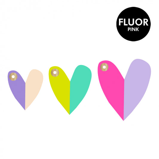 Cadeaulabels Multi Sizes - Heart Duo Fluor (3 stuks)