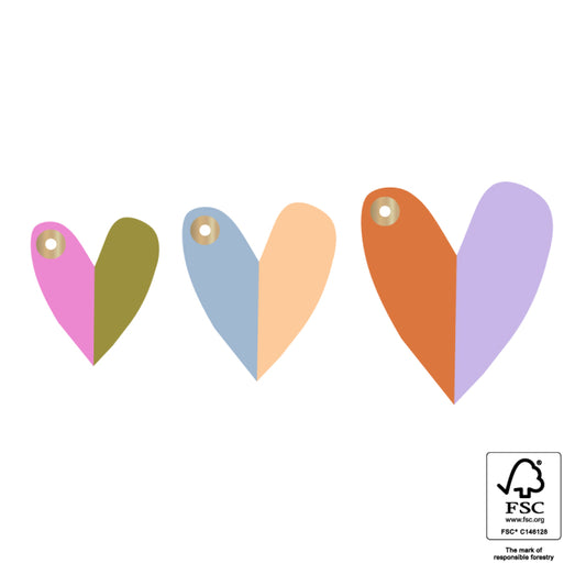 Cadeaulabels Multi Sizes - Hearts Duo Bright (3 stuks)